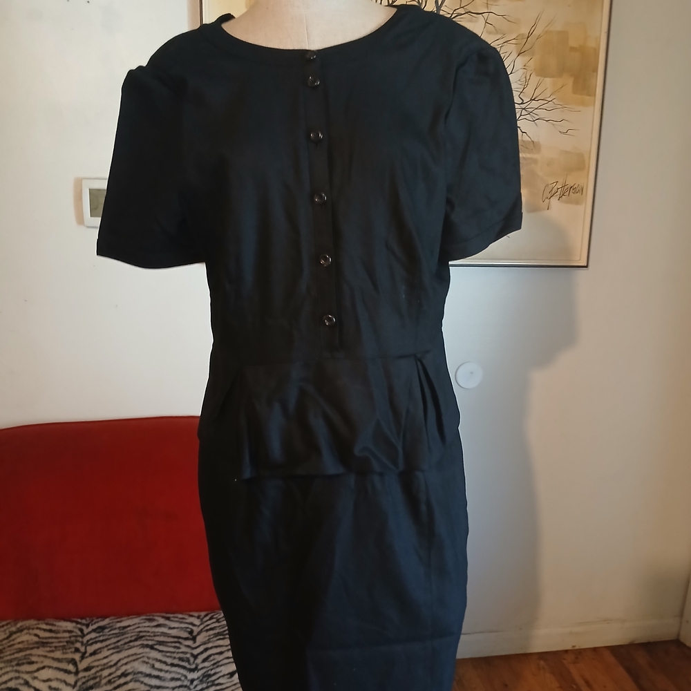 Burberry Black Button-Up Midi Dress